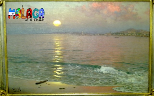 Atardecer sobre la costa de Málaga. 1918. Guillermo Gómez Gil. Málaga 1862- Cádiz 1942. Óleo sobre lienzo